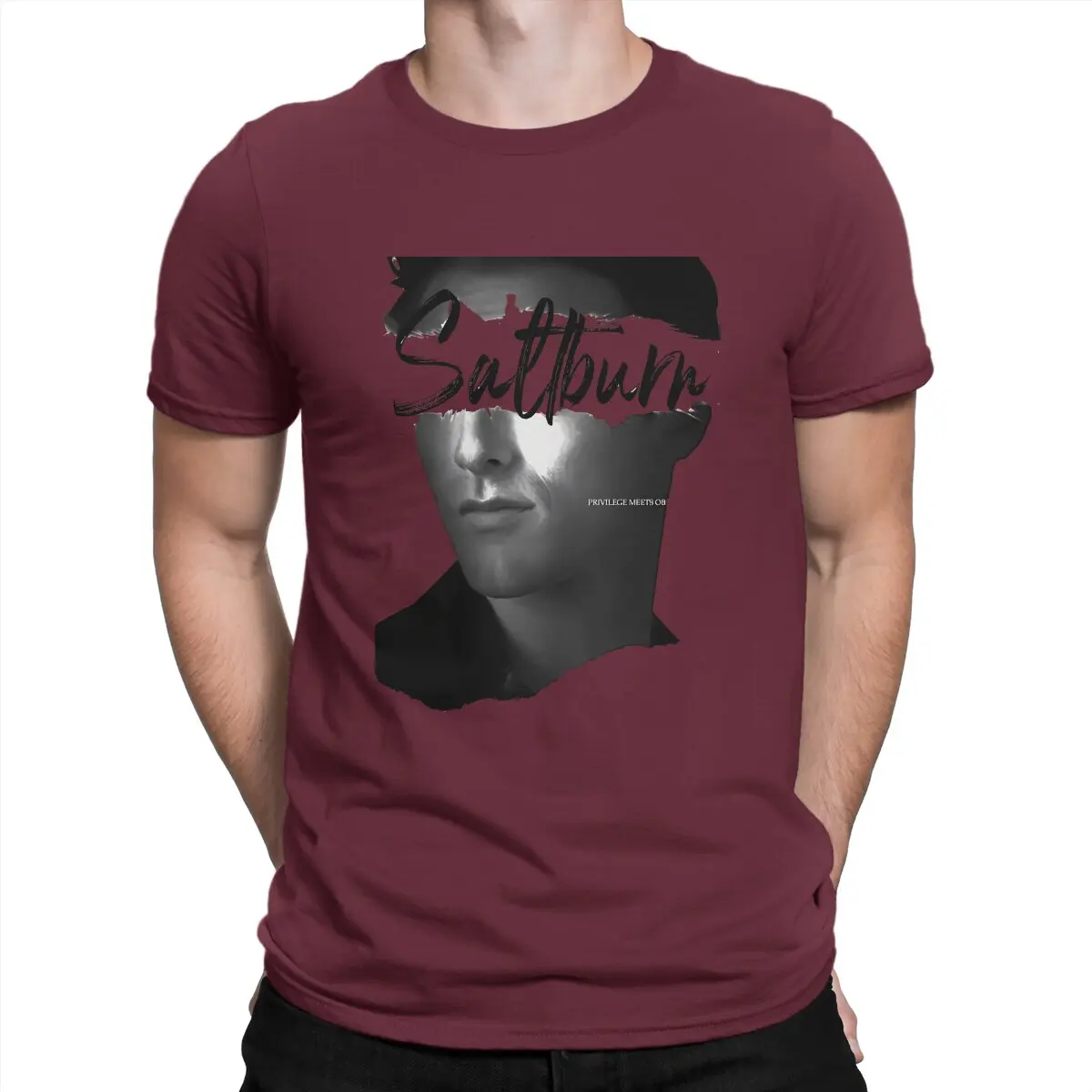 thumbnail image 1 of Camiseta Saltburn para hombre, cuello redondo, algodón puro, ideal como regalo, ropa de calle., 1 of 7