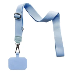 Adjustable Neck Cord Phone Strap with Patch Holder and Lanyard (Sky blue)