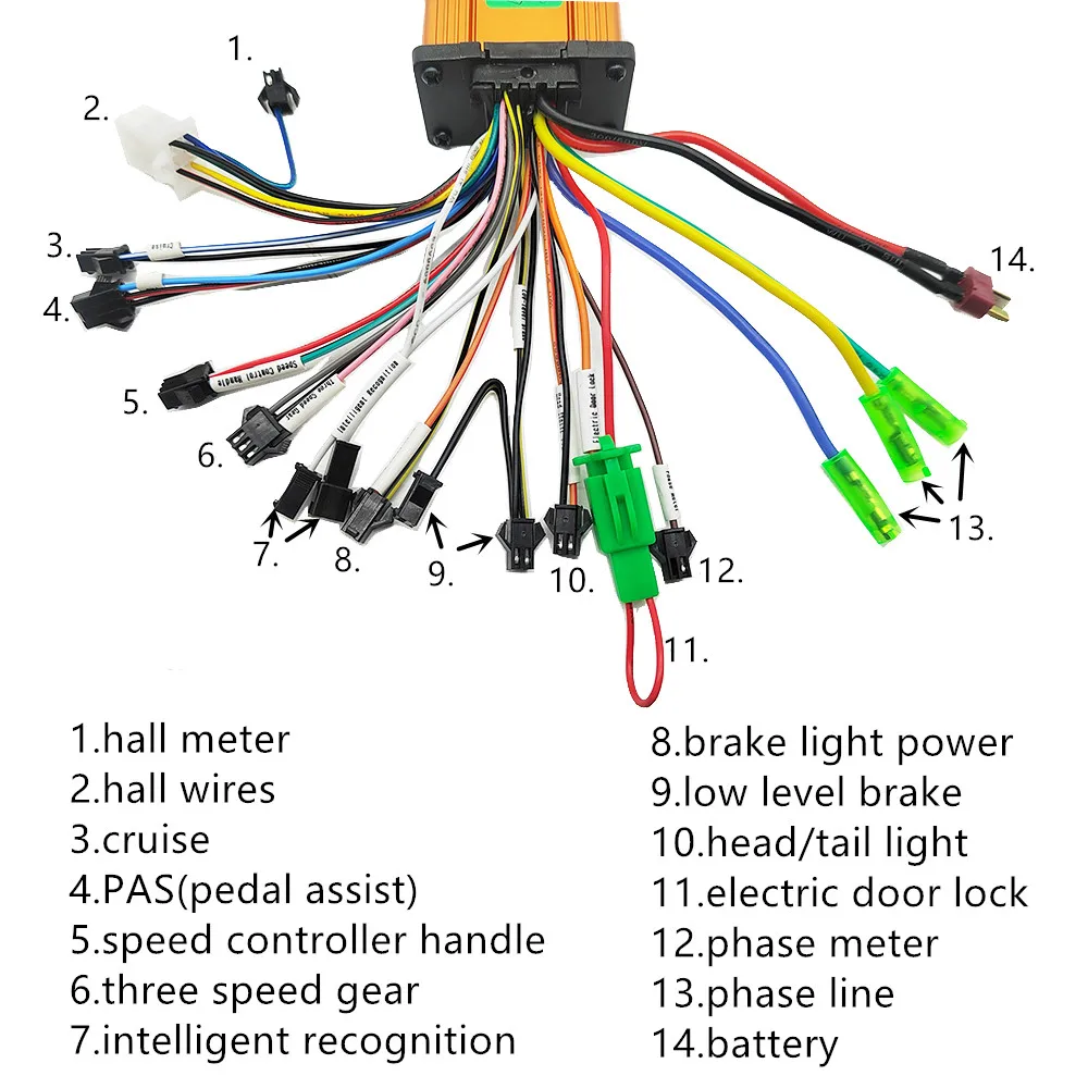 Electric Bike/Bicycle E-bike E-scooter Brushless Controller 24V 36V 48V 350W 10A 12A 15A 18A 20A with Twist Thumb Throttle