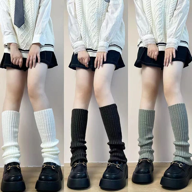 Lolita Long Socks Women Leg Warmers Knitted Warm Foot Cover White Arm Warmer  Ladies Autumn Winter Crochet Socks Boot Cuffs Underwear & Socks