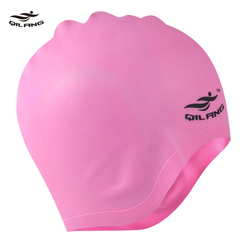 Swimming Cap Waterproof Non-repulsive Adult Men's and Women's Universal Large Hair Ear Protection Silicone Cap Wholesale 2