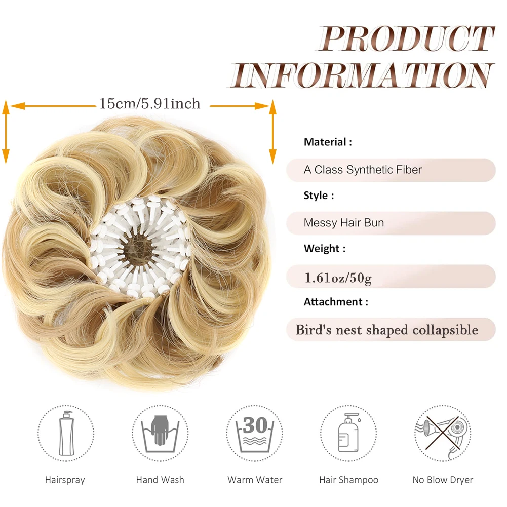 جديد فوضوي كعكة شعر الاصطناعية رقيق العقدة عش الطي...