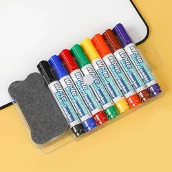 Vibrant Refillable Whiteboard Markers with Magnetic Eraser - Pack of 8 Colors for School and Office Use (Set of 8 Colors)