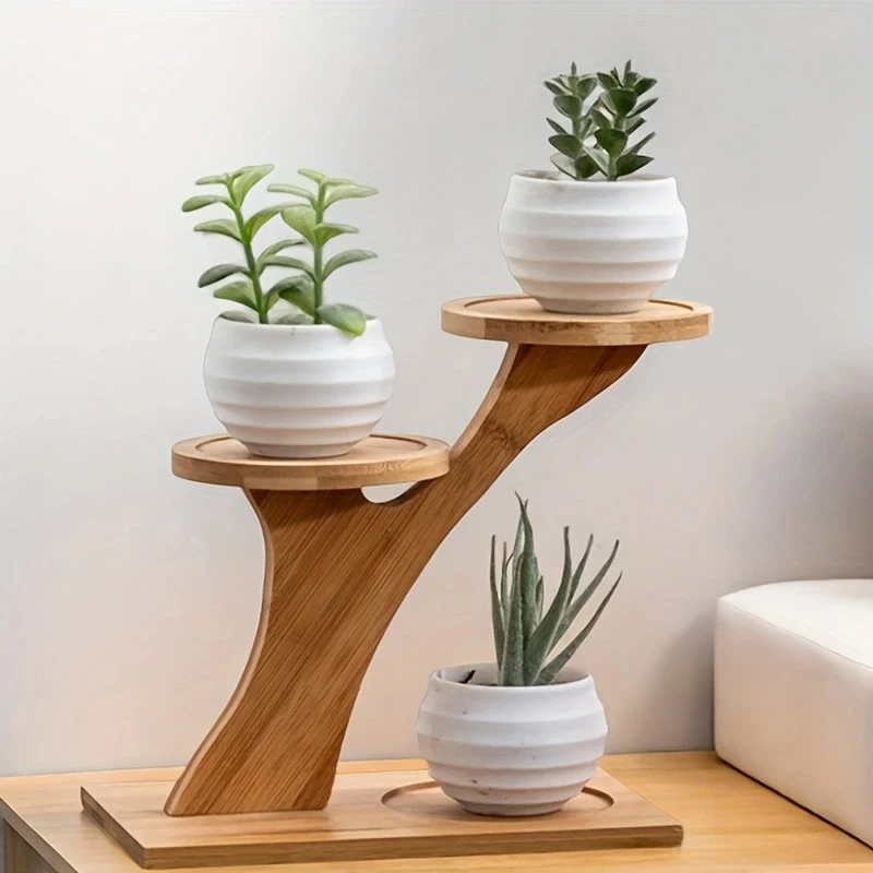 Compact Plant Display Shelves - Stylish 3-Tier Indoor Decor