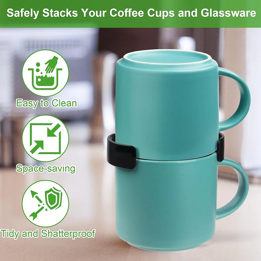 Mug Stacker Organizer Adjustable Sturdy Coffee Mug Organizer Kitchen Cabinet Stackable Shelf Cups Storage For Kitchen