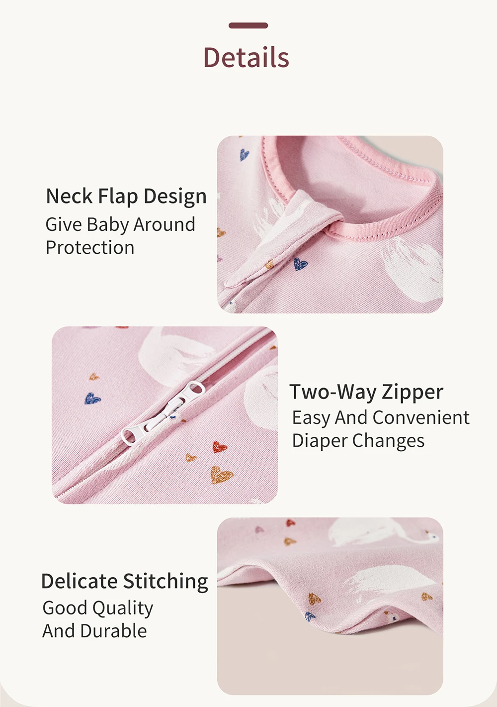 INSULAR Baby Cotton Sleeping Bags Newborn Anti-shock Sleepsacks Raised Hand Surrender Blankets Infant Cartoon Anti-startle Jump 3