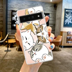 Transparent Soft TPU Phone Case with Cute Cartoon Cat Pattern - Pixel  4XL (B1)