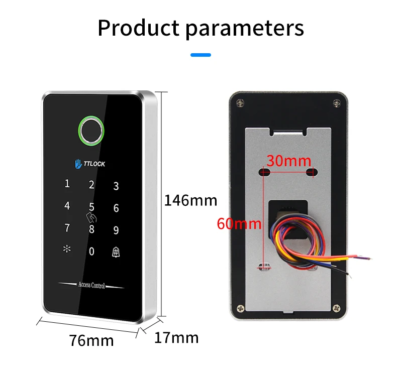 MJ02 TTLOCK APP Bluetooth Outdoor Fingerprint NFC Bluetooth Rfid Passcode Card I