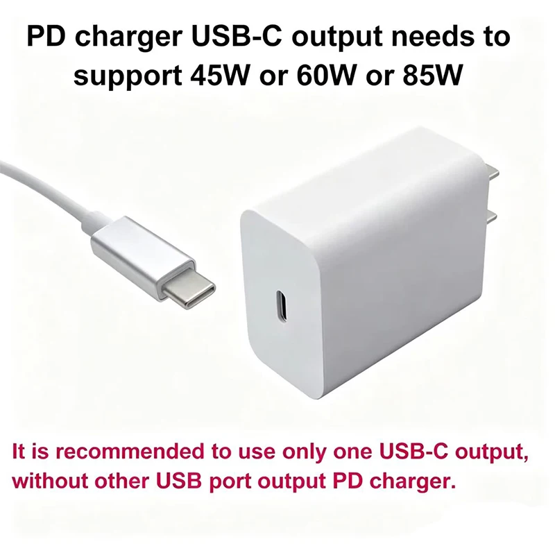 Universal Laptop Charger with USB-C Cable for MacBook Pro and Air - 45W/60W/85W Adapter