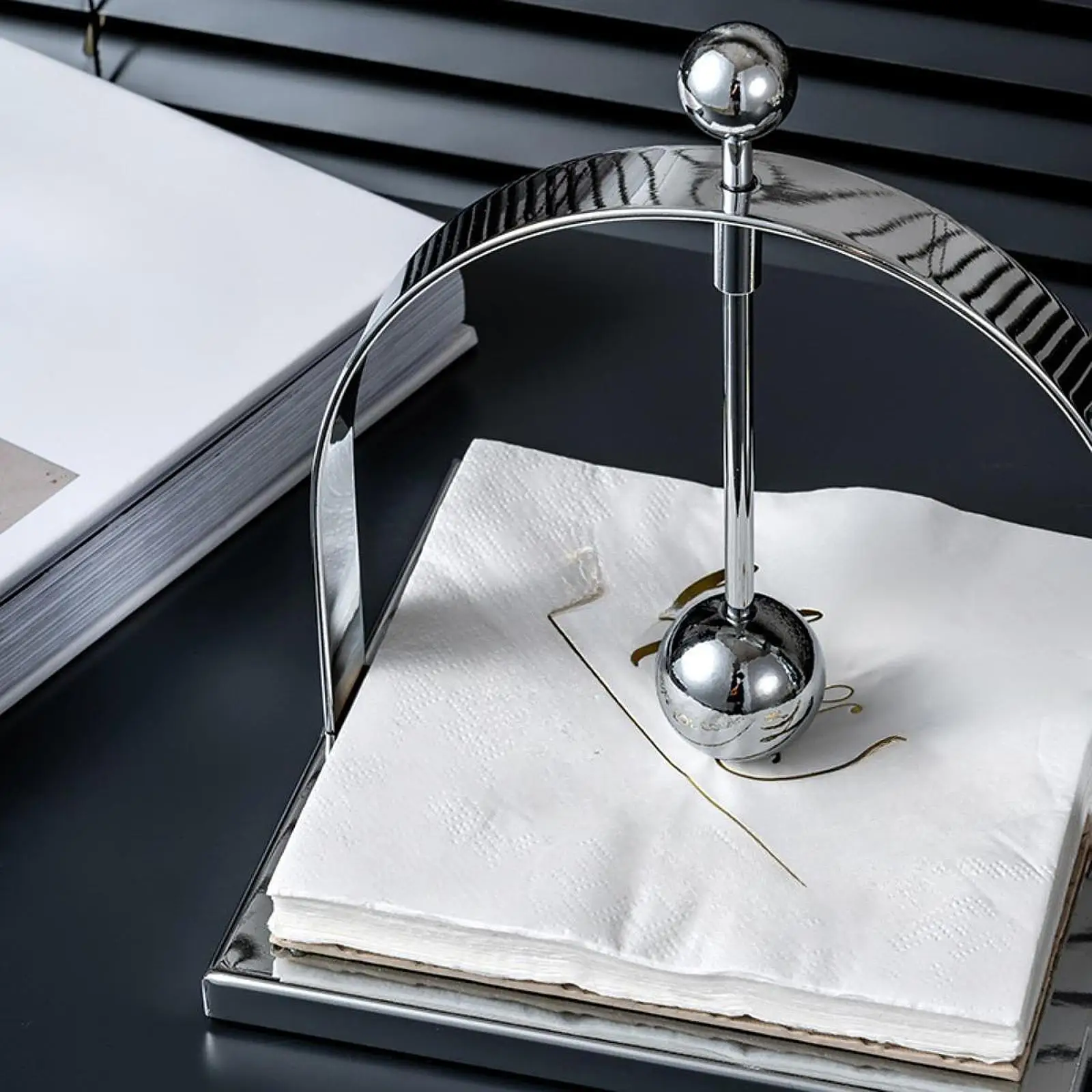 Dining Paper Towel Holder Tissue Base Tabletop Tissue Holder Square Napkin Stand for Countertop Kitchen Picnics Party Restaurant 4