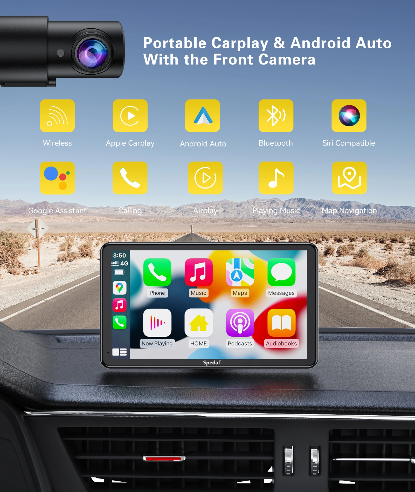 7 Car stero IPS Touchscreen Wireless Apple Carplay Android Auto with  Camera