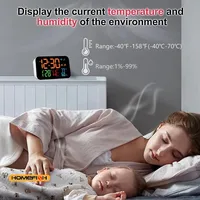 Tuya WiFi Desktop Clock Calendar Intelligent Thermometer Hygrometer with Digital LED Display Support WIFI Auto-Calibration 6