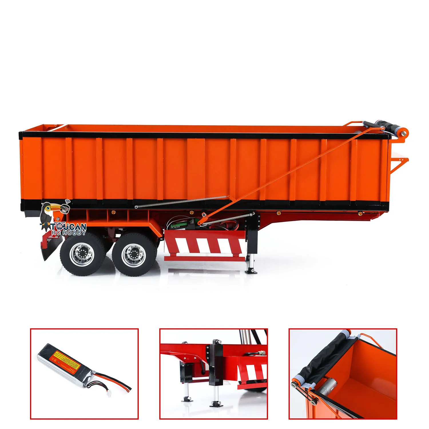 1/14 Metal Radio Control Hydraulic Dump Trailer Electric Legs for Toys TAMIYAYA RC Tractor Truck Car Vehicle Model TH24482 3