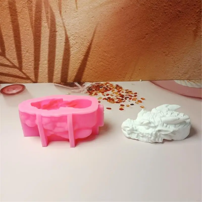 AXYC Dragon Head Silicone Candle Molds for Handmade Candle Soap Gypsum Decoration Temperature Resistant Fondant Silicone Mold