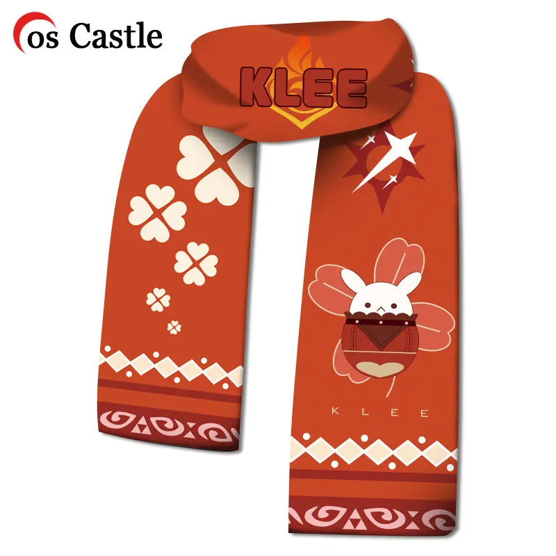 Genshin Impact Hutao Raiden Shogun Paimon Klee Xiao Keqing Venti Zhongli Cosplay Scarf Winter Warm Daily Wear Scarf Unisex