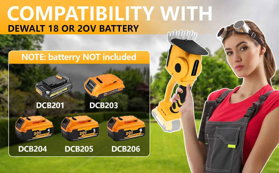 Description Picture 2 of item2 in 1 Electric Handheld Hedge Trimmer Cordless Hedge Trimmer for Yard Lawn Backyard Grass Shrub Trimmer for Dewalt 20V Battery