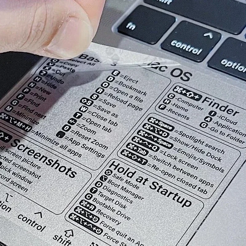 For Windows PC Computer Reference Keyboard Shortcut Stickers Adhesive Transparent Decal For Macbook OS Laptop Desktop Shortcuts