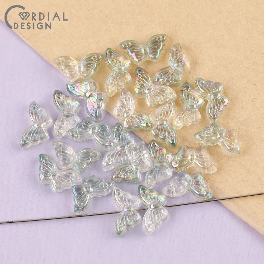 Cordial Design 8*15MM 500pcs Beads Making/Aurora Effect/DIY Glass Bead/Butterfly Shape/Jewelry Findings & Components/Hand Made - cordial