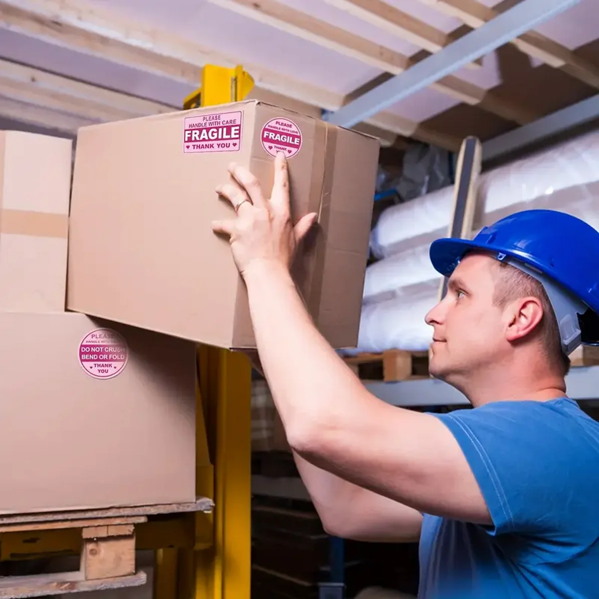 Fragile Handle with Care Stickers for Mailing Envelope Carton Tray - No Folding Adhesive Labels