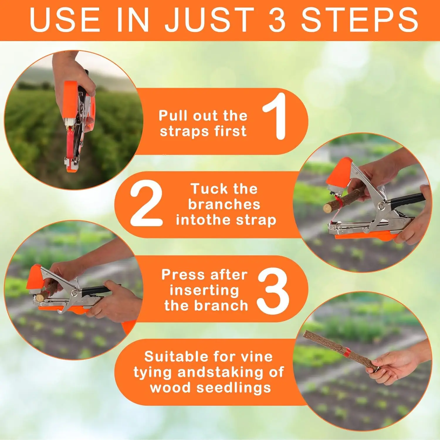 Plant Branch Hand Tying Binding Machine Garden Plants Tying Machine Minced Vegetable Tape Tool Tapener Garden Tools