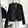 Blacktweed Style Cropped Jacket 2024 New Spring Autumn Thin Elegant Socialite Long Sleeve Topins Thin Regular Crew Neck Jacket 1