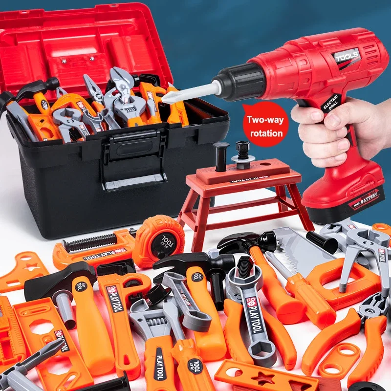 42PCS Children's Pretend Play Toy Toolbox Set Simulation Repair Electric Drill Screwdriver Children's Educational Toy Gift 2
