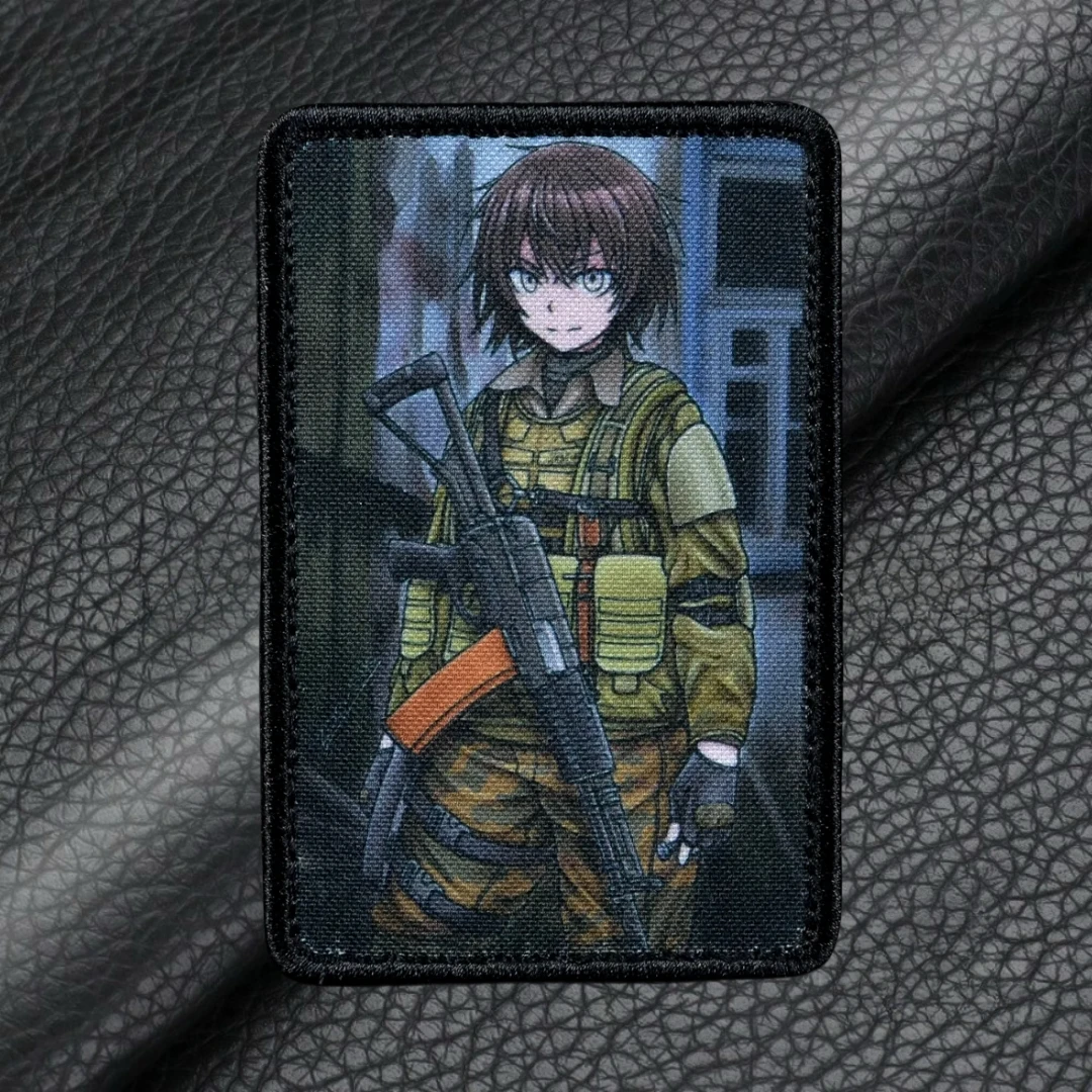 АЕК-971 Anime Junge Emblem Taktische Moral Abzeichen Gedruckt Haken und Schleife Armee Patches für Kleidung Militär Rucksack Aufkleber