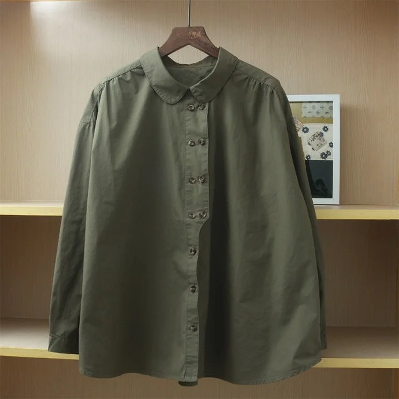 

Рубашка женская с воротником «Питер Пэн», на пуговицах