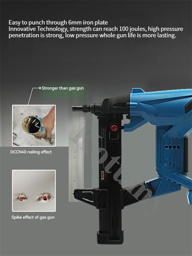 리튬 배터리 네일건 무선 전동 스틸 네일건 콘크리트 고정용 도어 및 창문 설치용