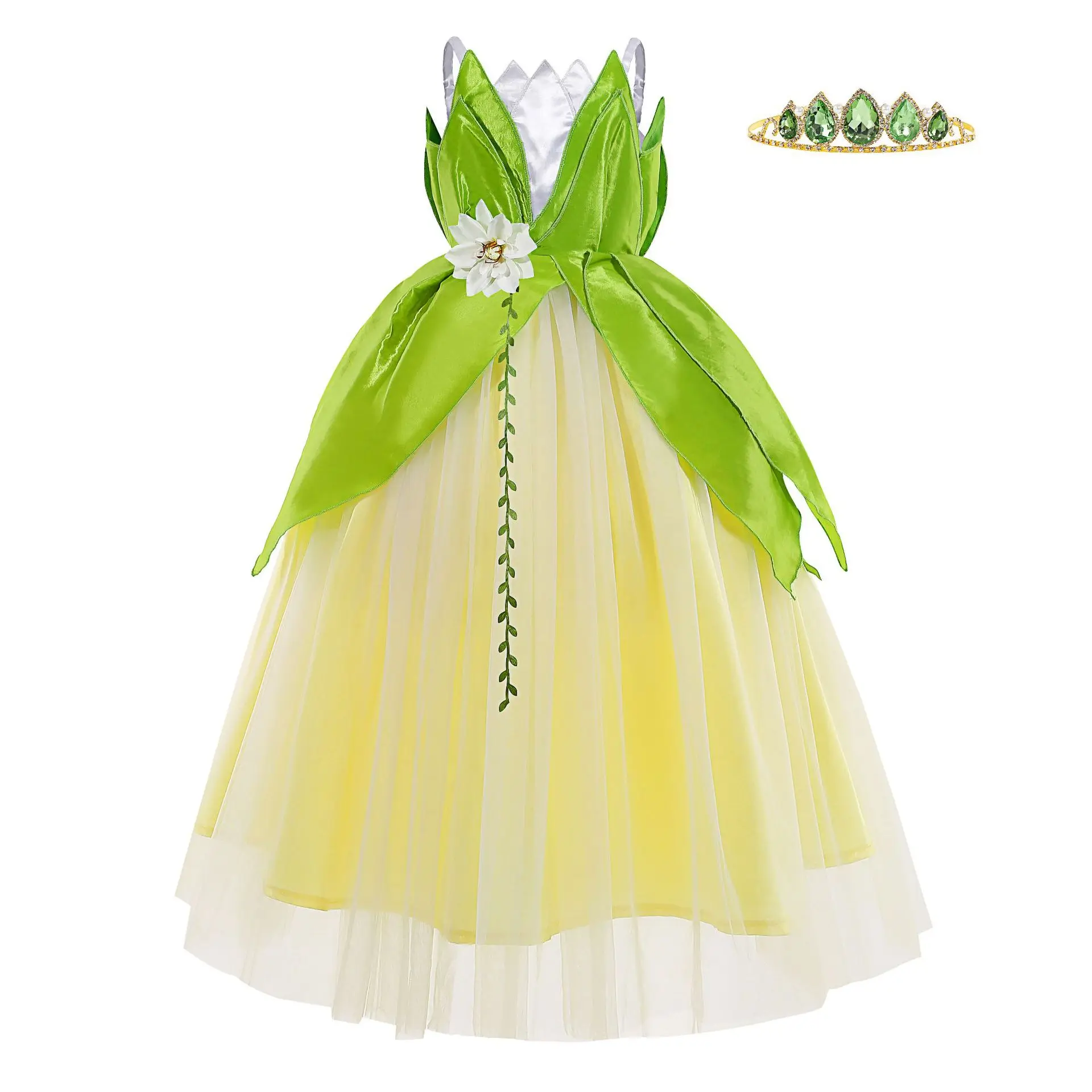 Disfraz de Tiana para niña de carnaval, disfraz de princesa y sapo para ...