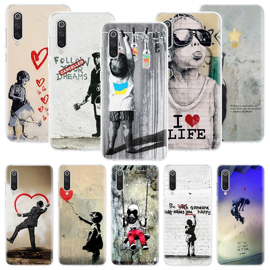 Custodia Per Telefono Street Art Banksy Graffiti Per Xiaomi Poco X3 Nfc X4 Gt X5 Pro M3 M4 M5S M2 F3 F2 F1 Mi Note 10 A3 A2 Lite Coque Cove