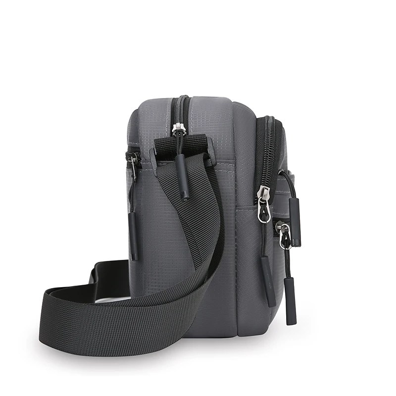 Men's black bag, adjustable strap, suitable for daily commuting and leisure travel, safe travel bag