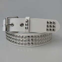 Purple Rivet Punk Leather Belt - Unisex Fashion Waistband Accessory (N9)