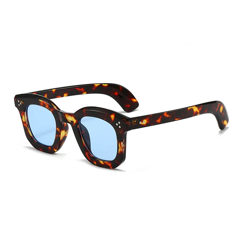 사이클링 2개 세트 여성용 두꺼운 프레임 사각 선글라스 빈티지 라이스 네일 펑크 여성용 선글라스 UV400 패션 유니섹스 선글라스