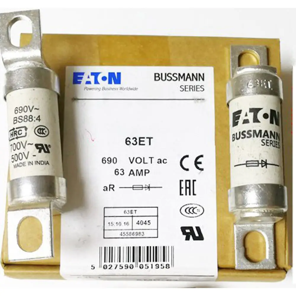 

10PCS NEW Bussmann EATON Fuse BS88:4 63ET 63A 690V spot stock /db