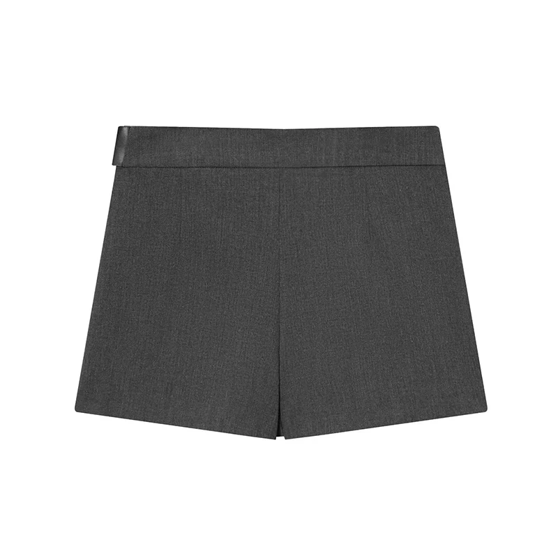 Asymmetry High Waist Mini Skirt Women Fashion Wide Pleated Elegant Skirt Shorts Woman Y2k Streetwear With Belt Casual Skorts ﻿