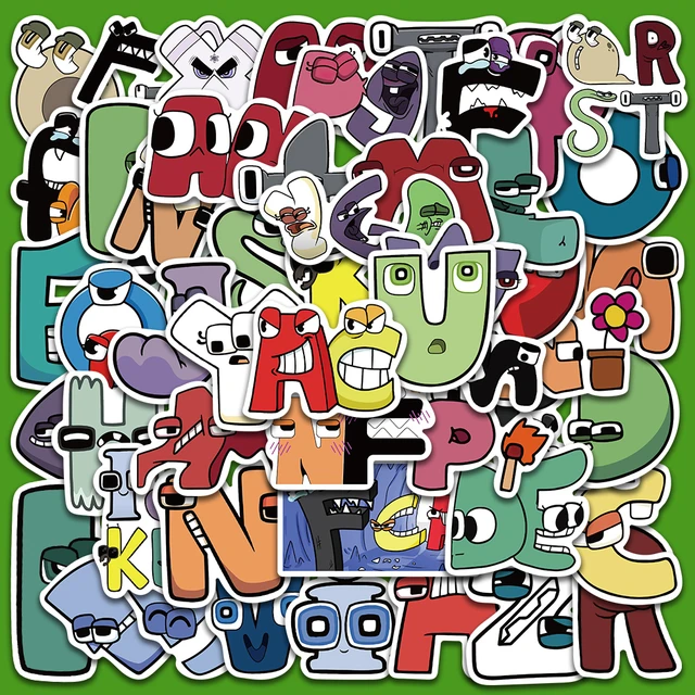 10/52pcs Cartoon Alphabet Lore Funny Cute Stickers Kawaii Decals