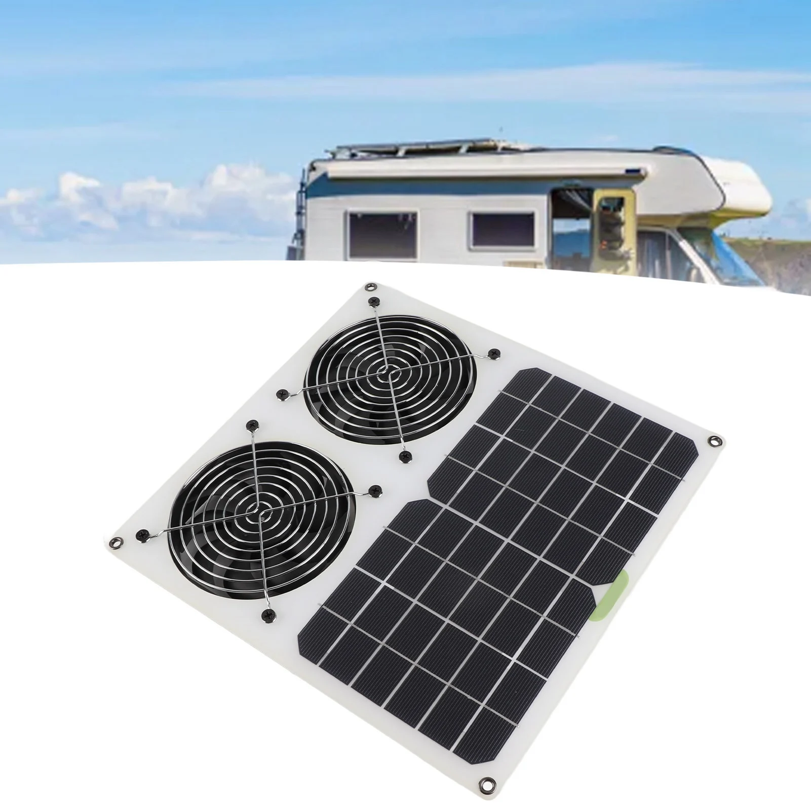 Solar Panel Powered Fan 12inch Waterproof Dual Fan 100W Solar Exhaust Fan for Chicken House Greenhouse 6
