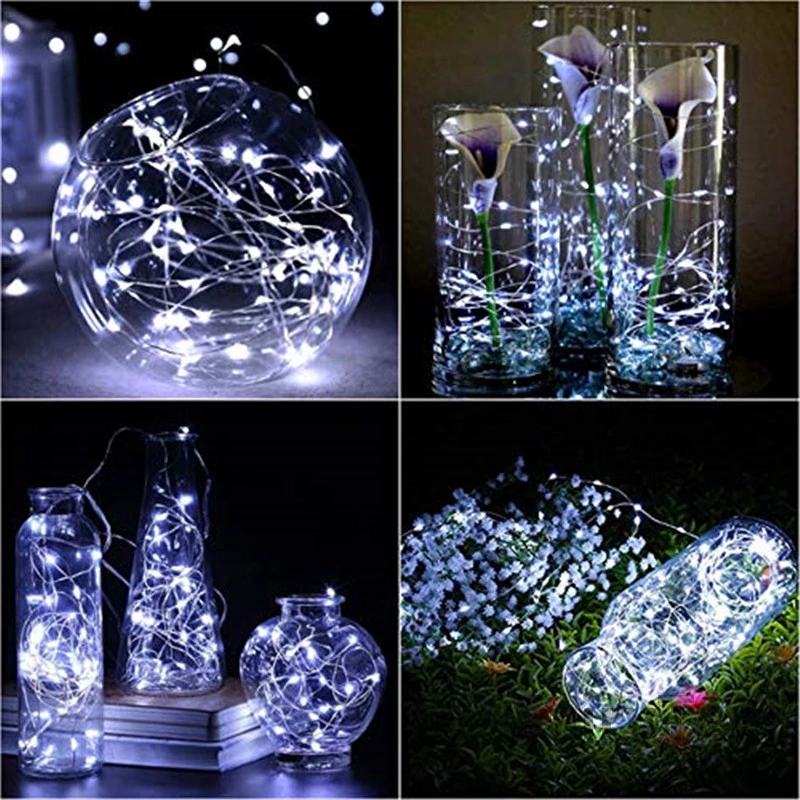 배터리 포함 구리 LED 요정 조명, 배터리 작동 LED 스트링 조명, 크리스마스 웨딩 파티 장식, 30 LED, 3 계량기 10 개/로트