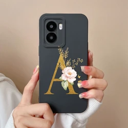 Cover per telefono in silicone liquido di alta qualità con lettere floreali eleganti