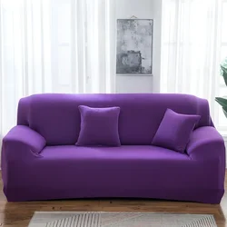 Silk Cool Stretchable Sofa Cover - L - Shaped, Pet - Proof - S - 1 - seat(90 - 140cm) (Purple)