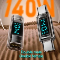 USB 4 Type C Adapter 40Gbps 140W 90 Degree USB C Adapter for Thunderbolt 4 3 Cable Connector Right Angle U Shape Digital Display 3