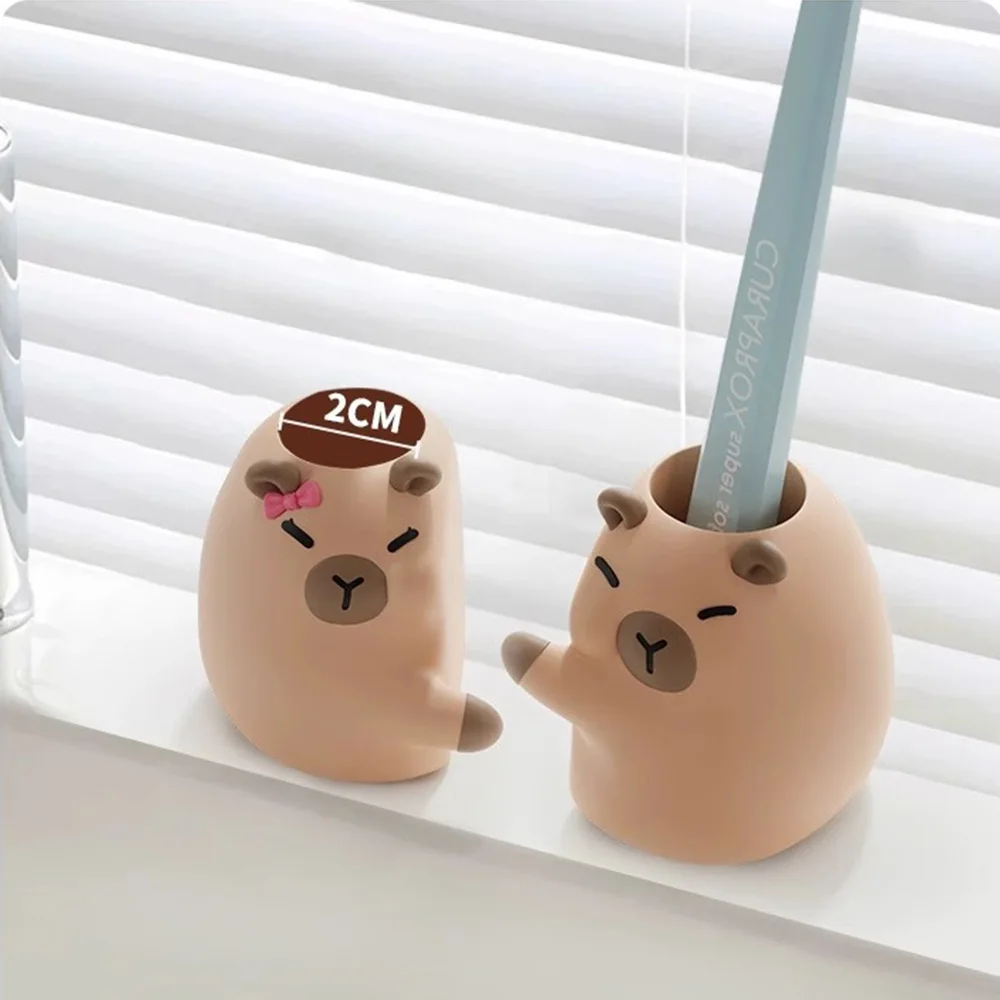 Multi-functional Capybara Toothbrush Holder Drain Hole Hanging/Free Standing Toothpaste Storage Shelf Reusable Stable