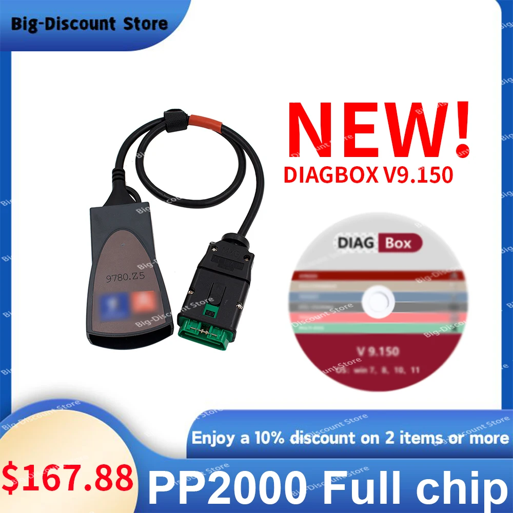 

Диагностический инструмент для авто Diagbox V9.150 PP2000 для Citr-en/Pe-geot, профессиональные аксессуары для ремонта автомобилей, полный чип