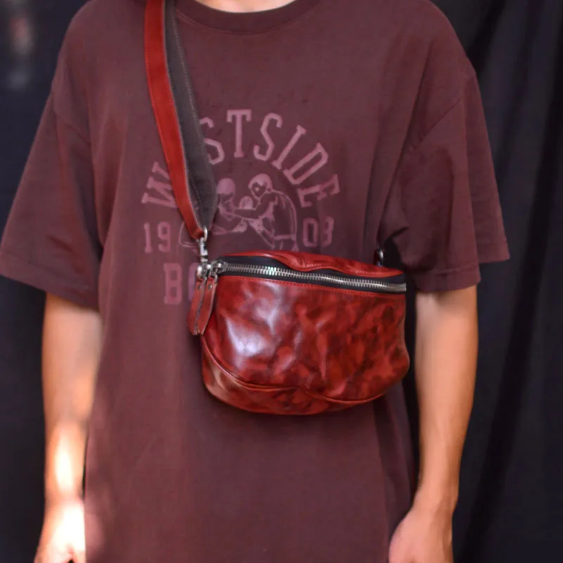 

Сумка AETOO мужская кожаная, повседневный саквояж на плечо, маленький ранец кросс-боди из воловьей кожи