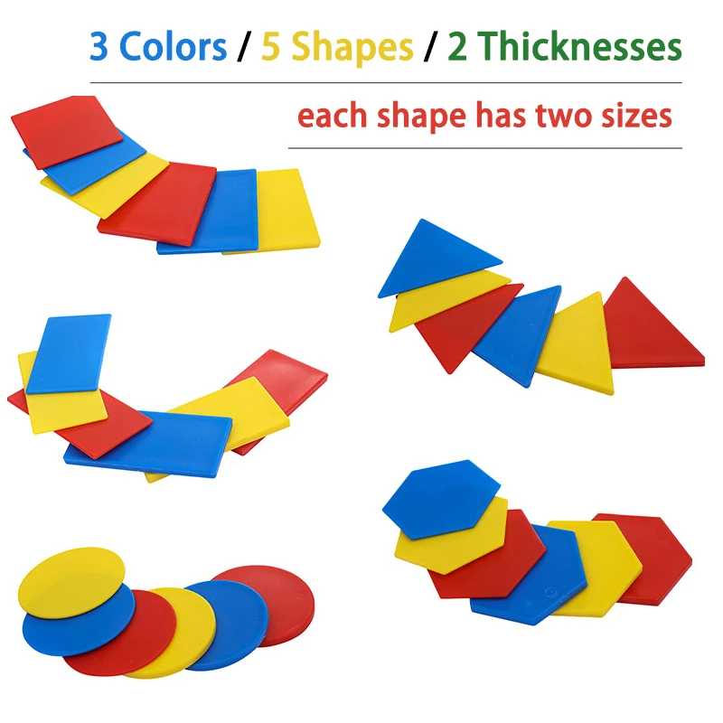 ABS Math Geometry Shape Blocks Educational Toy