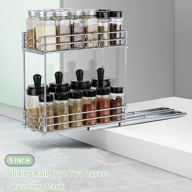 Spice Rack 2-tier Spice Organizer Kitchen Bathroom Storage Organizer  Standing Spice Shelf Holder Rack With Dismountable Shelf - Storage Holders  & Racks - AliExpress