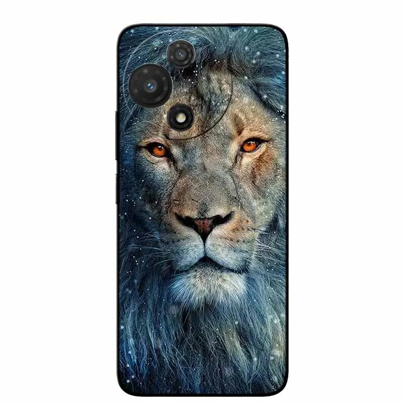 Fashion Protective Silicone Back Cover with Animal Design - Black Phone Case