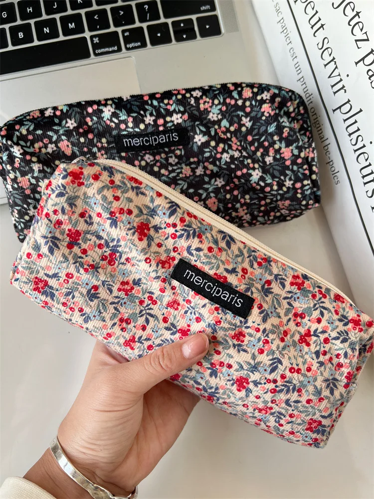 연필 케이스 자수 학생 한국어 편지지 보관 가방 소녀를위한 카와이 케이스 휴대용 다시 학교로