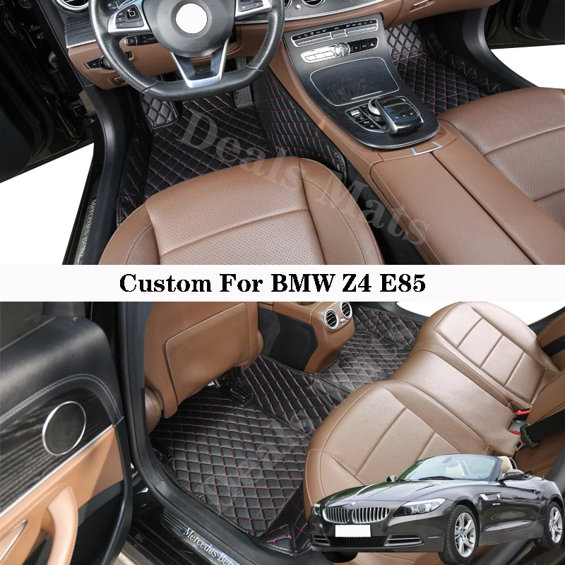 

Car Floor Mats For Bmw Z4 E85 Leather For All Seasons Waterproof Rugs Custom Carpet Accessories